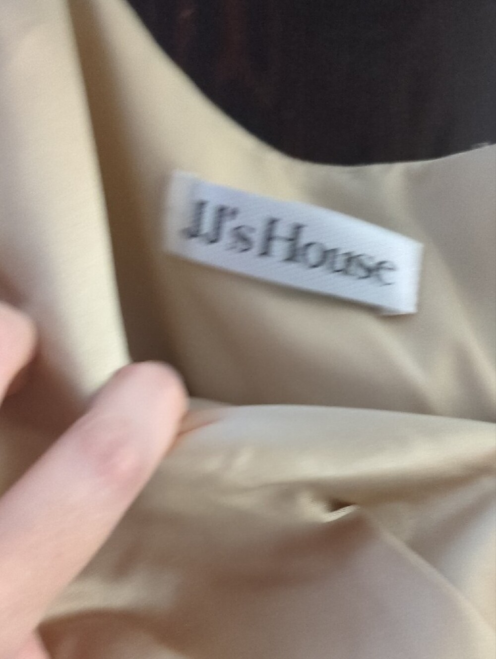 JJs House Champagne Satin High-Low V-Neck Dress - Picture 5 of 6